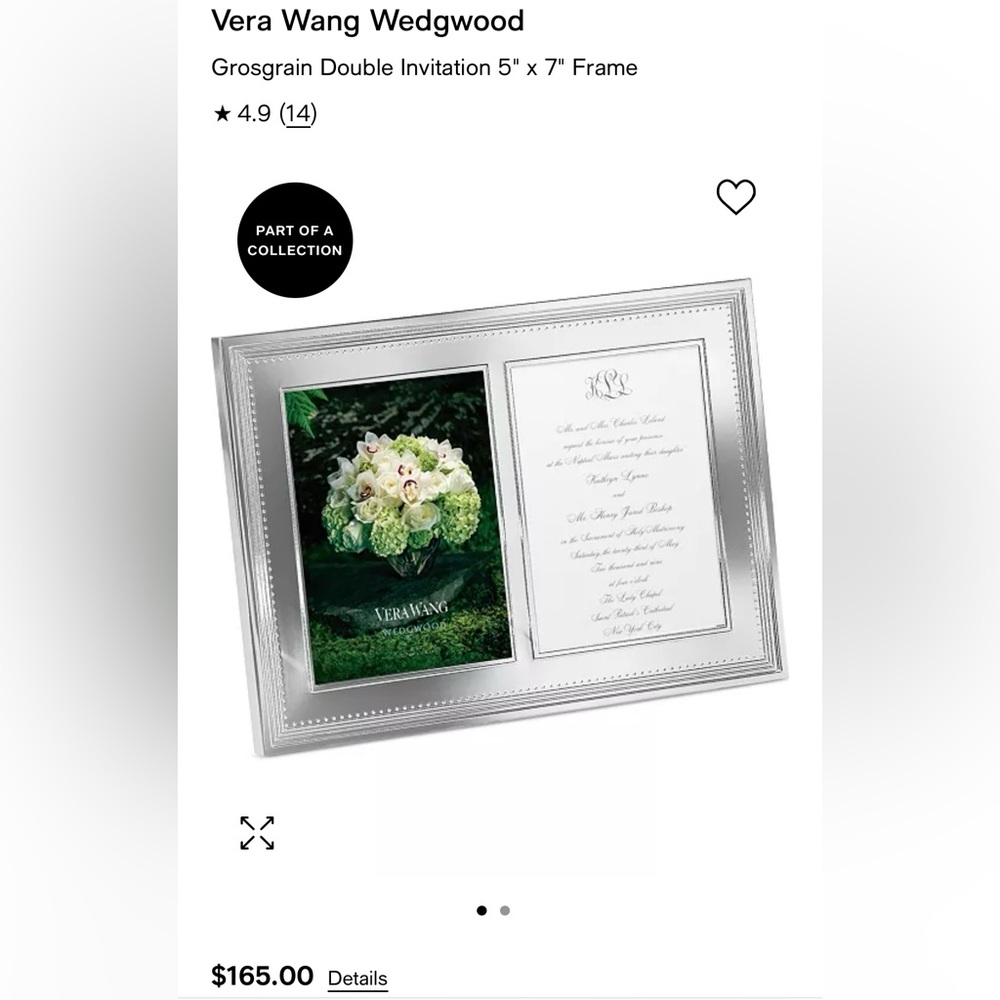 Never opened still in box Vera wang wedding frame